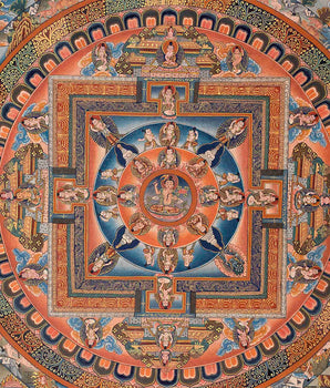 Manjushri Mandala Thangka Painting | Boddhisattva of Wisdom & Compassion