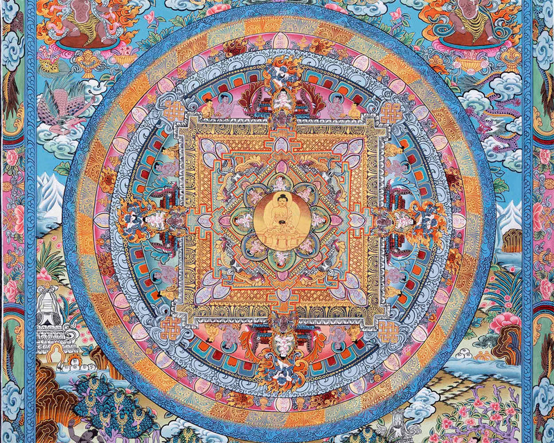 Original Hand Painted Buddha Mandala Thangka | Wall Hanging Decoration