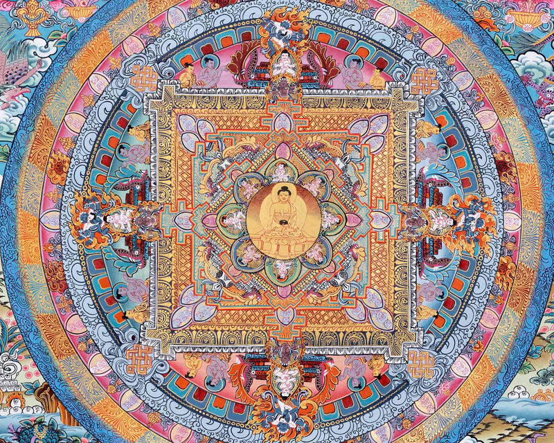 Original Hand Painted Buddha Mandala Thangka | Wall Hanging Decoration