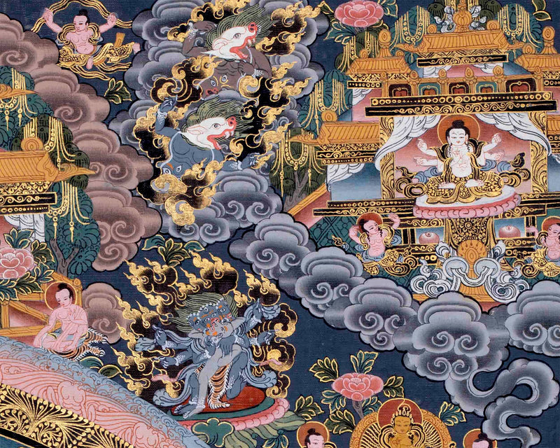 Original Hand-Painted Heruka Mandala Thangka | Tibetan Buddhist Meditation And Yoga Art |