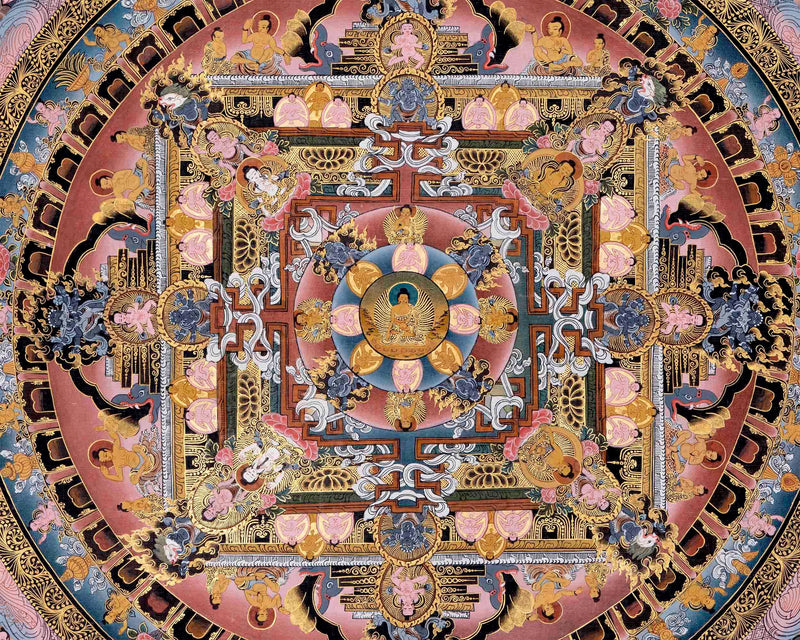 Original Hand-Painted Heruka Mandala Thangka | Tibetan Buddhist Meditation And Yoga Art |