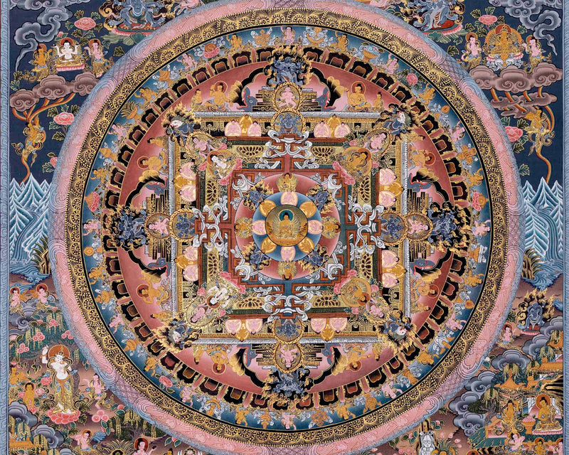 Original Hand-Painted Heruka Mandala Thangka | Tibetan Buddhist Meditation And Yoga Art |