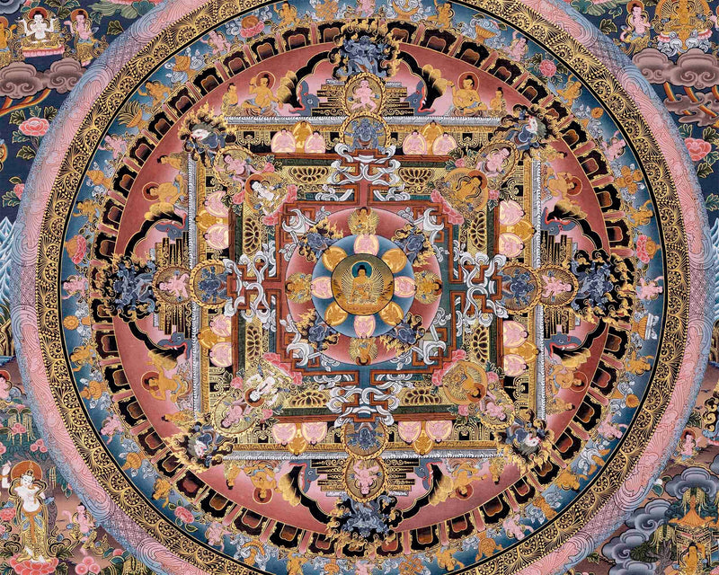 Original Hand-Painted Heruka Mandala Thangka | Tibetan Buddhist Meditation And Yoga Art |