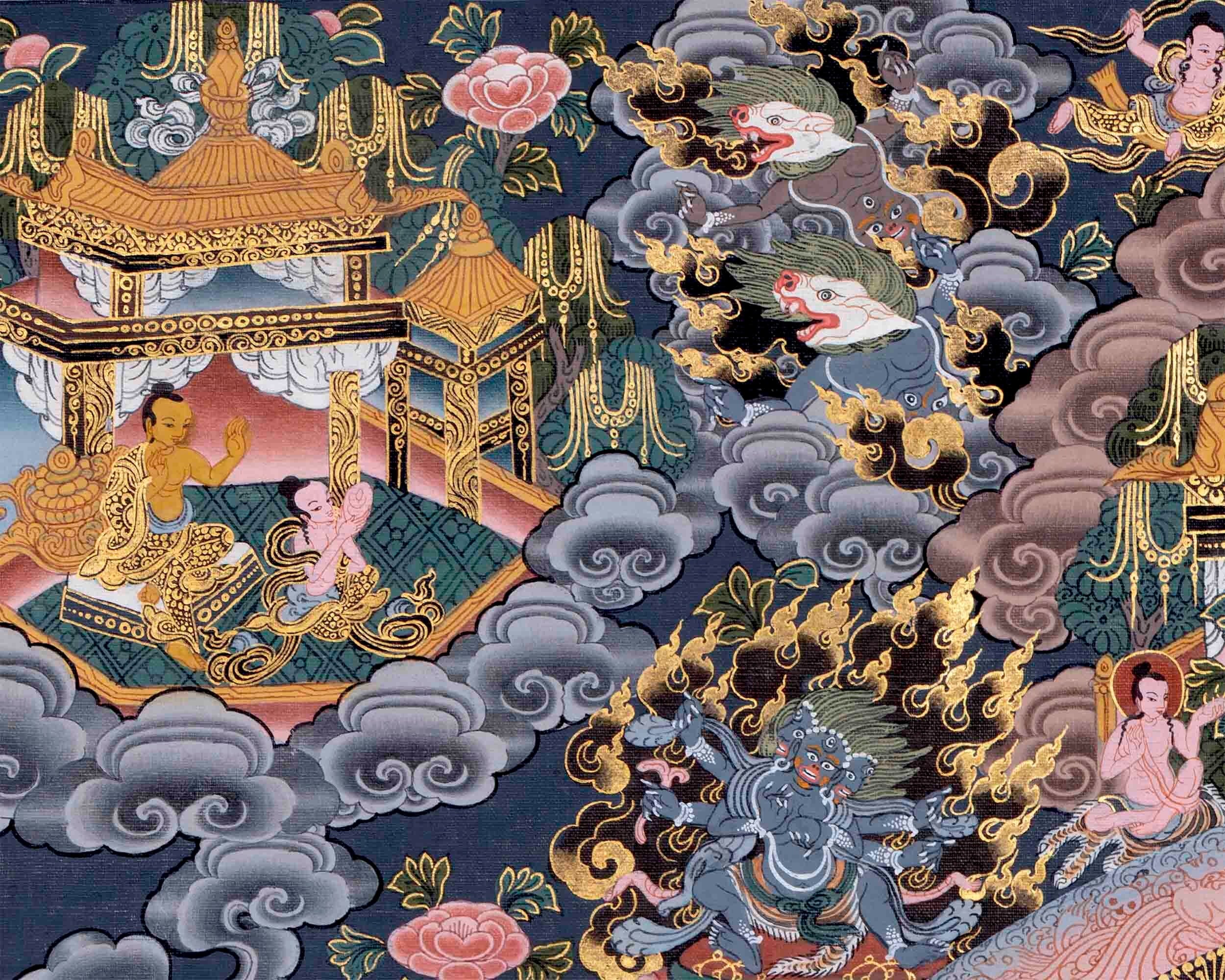 Original Hand-Painted Heruka Mandala Thangka | Tibetan Buddhist Meditation And Yoga Art |