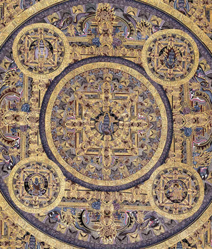 Hand Painted Vintage Heruka Mandala Thangka | Wall Hanging Painting