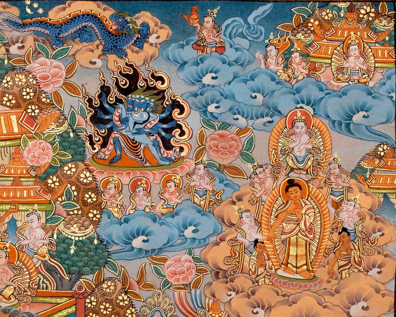 Old Vajra Heruka Mandala thangka/Buddhist thangka