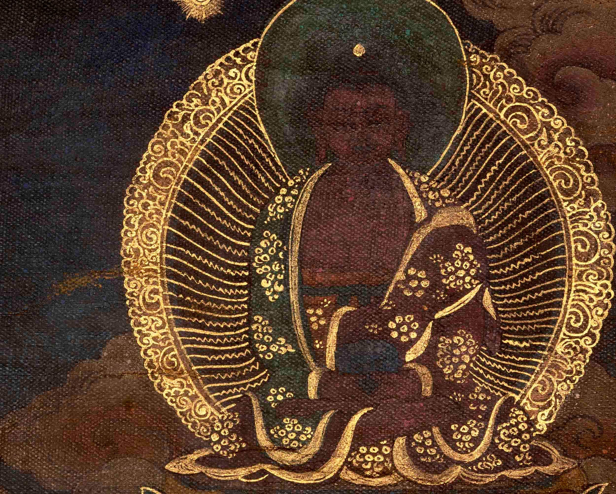 6 Armed Mahakala | Vintage Tibetan Thangka Painting