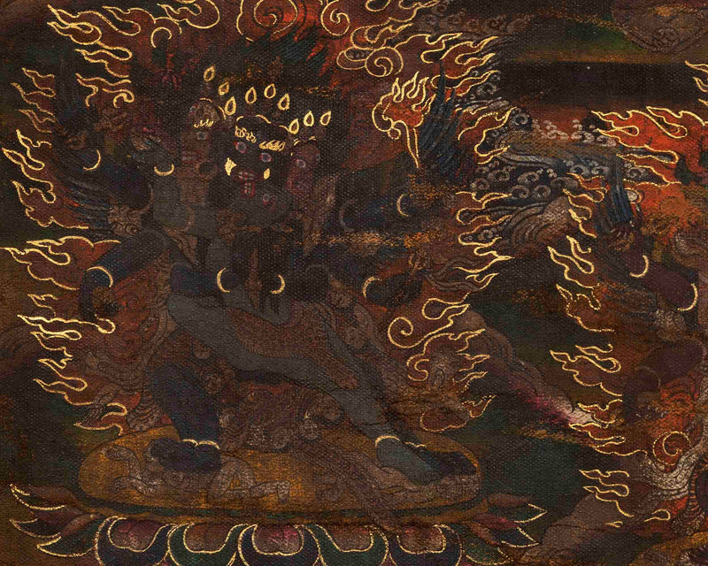 Old Vintage Vajrakillaya Tibetan Shakya Tradition Painting | Dorje Phurba Thangka