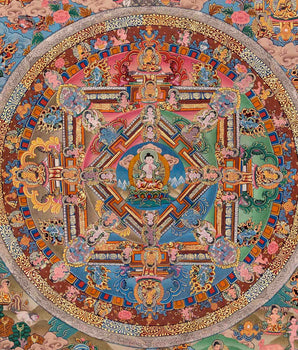 Genuinely Hand painted Tara Mandala | Fine Quality Buddha Mandala | Tibetan Thangka Painting for Wall Hanging |
