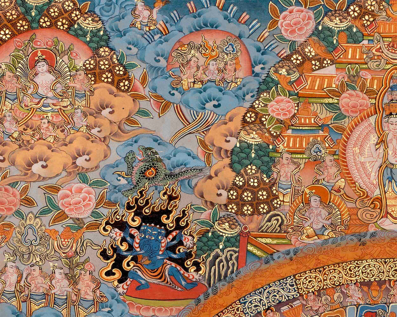 Old Vajra Heruka Mandala thangka/Buddhist thangka