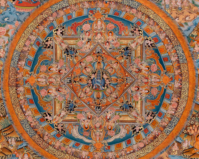 Old Vajra Heruka Mandala thangka/Buddhist thangka