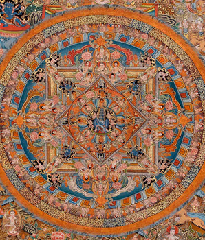 Old Vajra Heruka Mandala thangka/Buddhist thangka