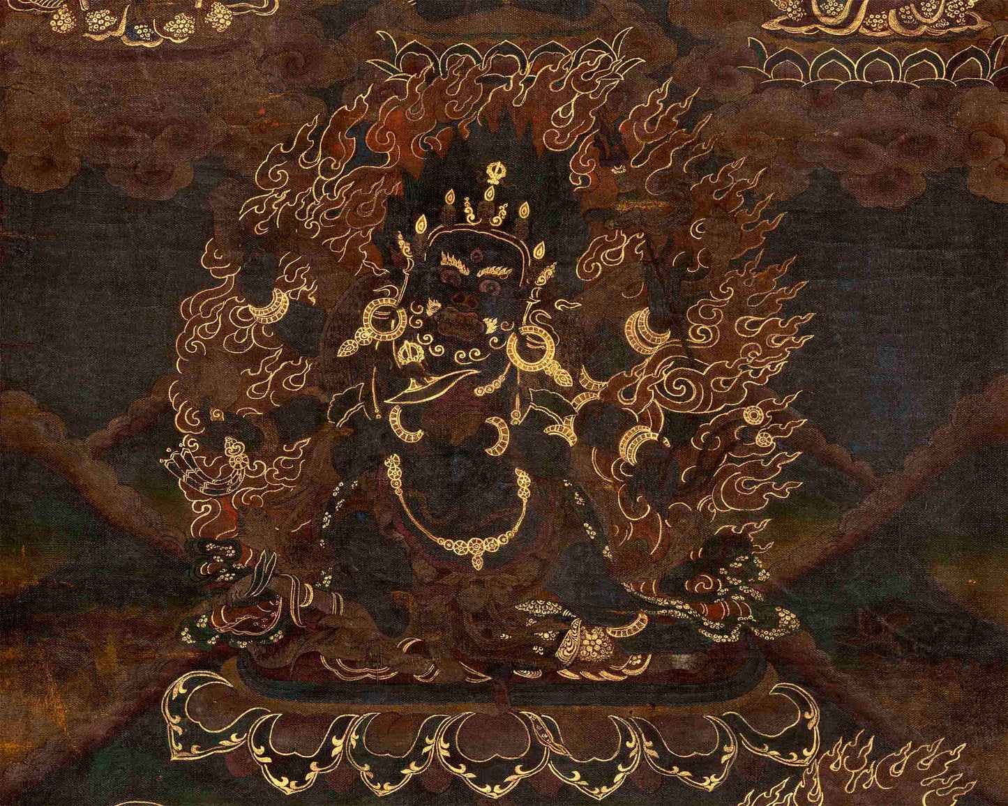 6 Armed Mahakala | Vintage Tibetan Thangka Painting