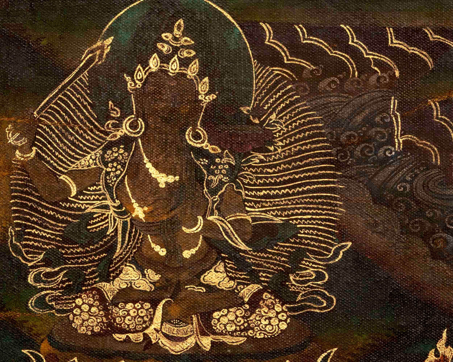 6 Armed Mahakala | Vintage Tibetan Thangka Painting