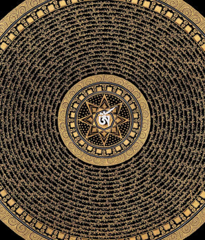 Medium Large Sized Om Mantra Mandala Thangka | Genuine Hand Painted Om Mani Padme Hum Thanka