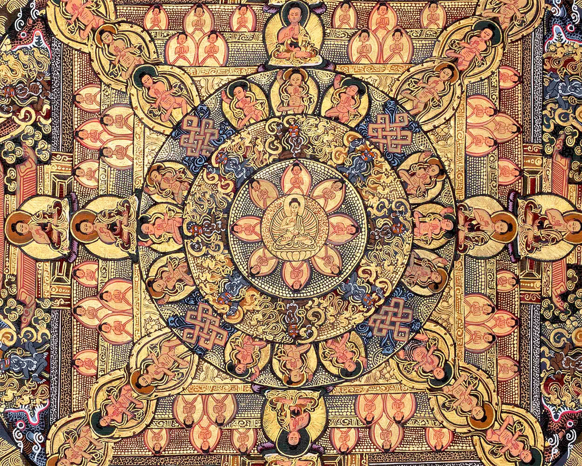 Fine Quality Buddha Mandala |Sacred Hand painted Thangka Painting for Good Luck to House