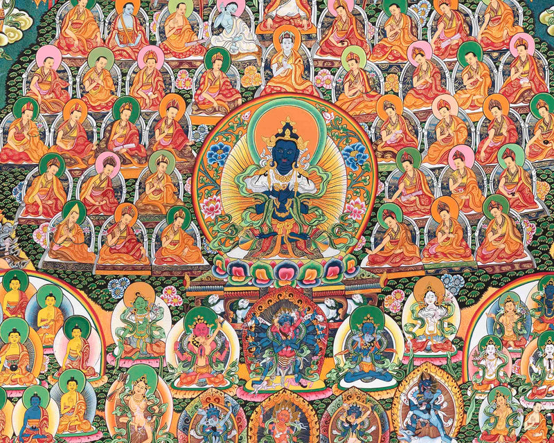 Vajradhara Lineage Thangka Art | High Quality Original Hand Painted Thangka Painting