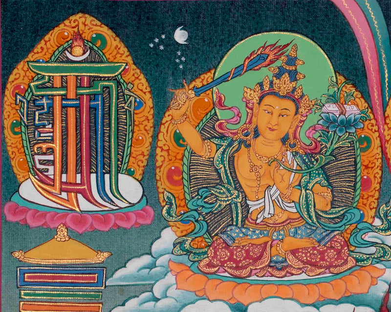 Original Hand Painted Tibetan Calendar Thangka Painting | Protective Talisman