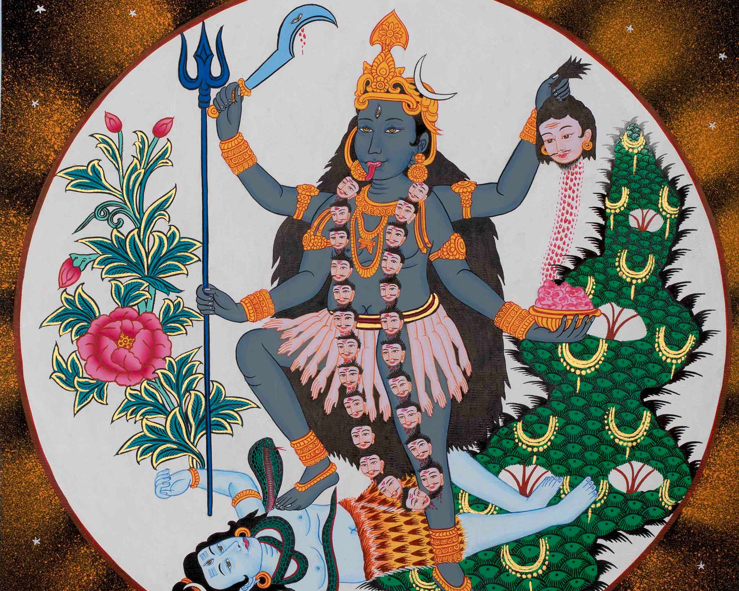 Kali Deity Thangka Painting | Handcrafted Expression of Power and Grace | Original Hand Painted Thangka Art |