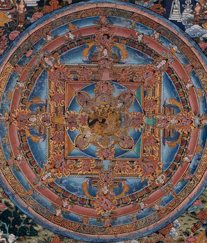 Rare Hand-Painted Queen Maya Devi Mandala | Buddhist Art