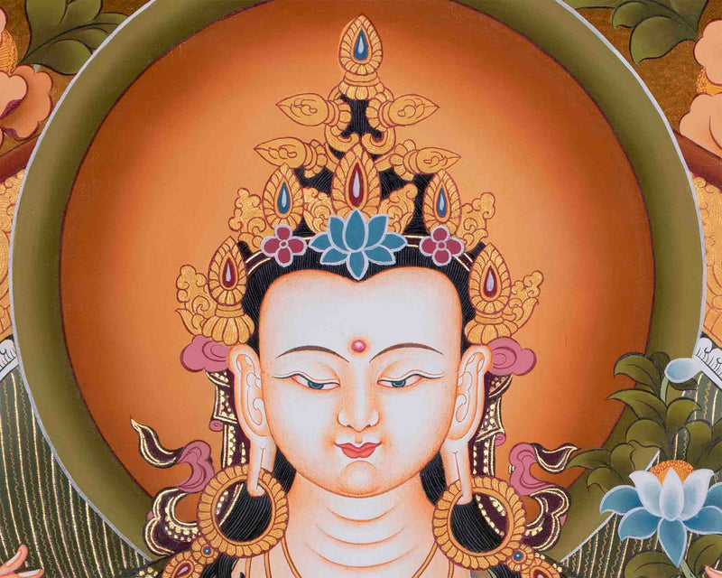 Avalokiteshvara Chengrezig Thangka Painting | Deity Of Compassion