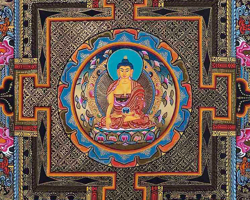 Shakyamuni Buddha Mandala Thangka | Wall hanging Decoration for Positivity