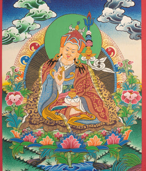 Traditional Hand-Painted Guru Rinpoche Thangka | Guru Padmasambhava Thangka Art