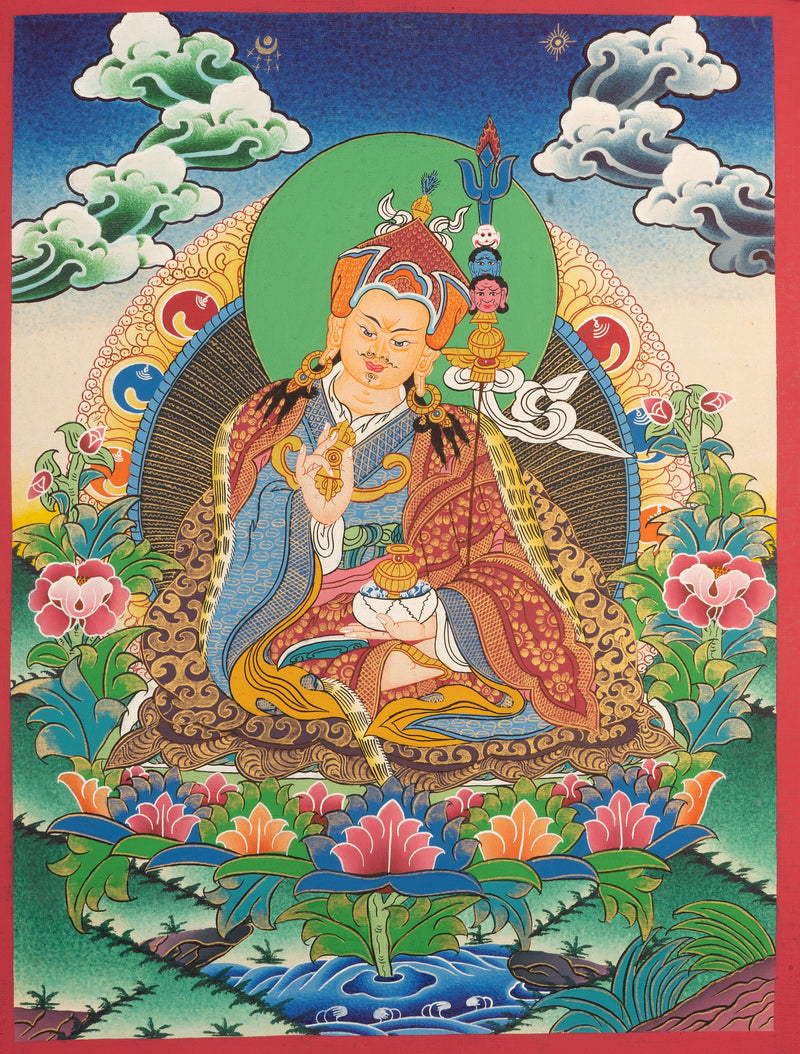 Traditional Hand-Painted Guru Rinpoche Thangka | Guru Padmasambhava Thangka Art