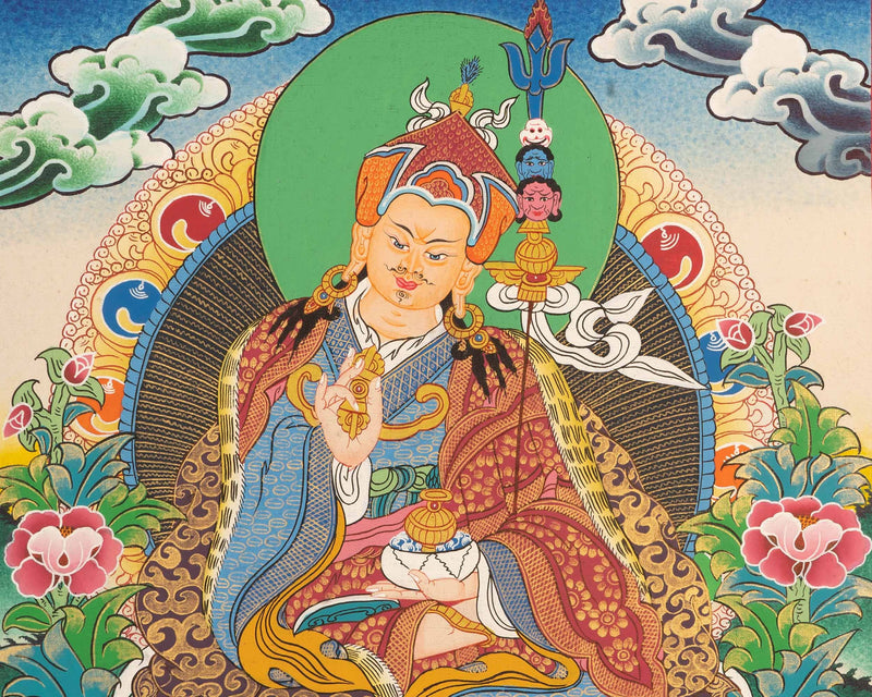 Traditional Hand-Painted Guru Rinpoche Thangka | Guru Padmasambhava Thangka Art