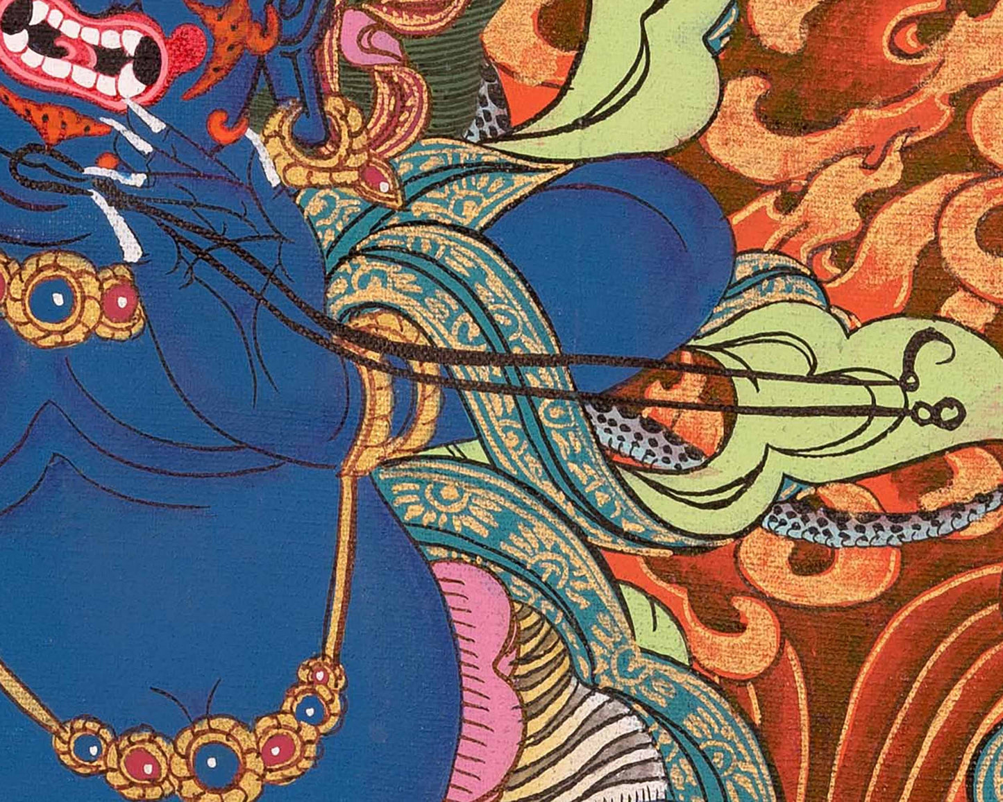 Brocaded Bodhisattva Vajrapani Thangka | Wall Decoration Art | Vajrayana Buddhism