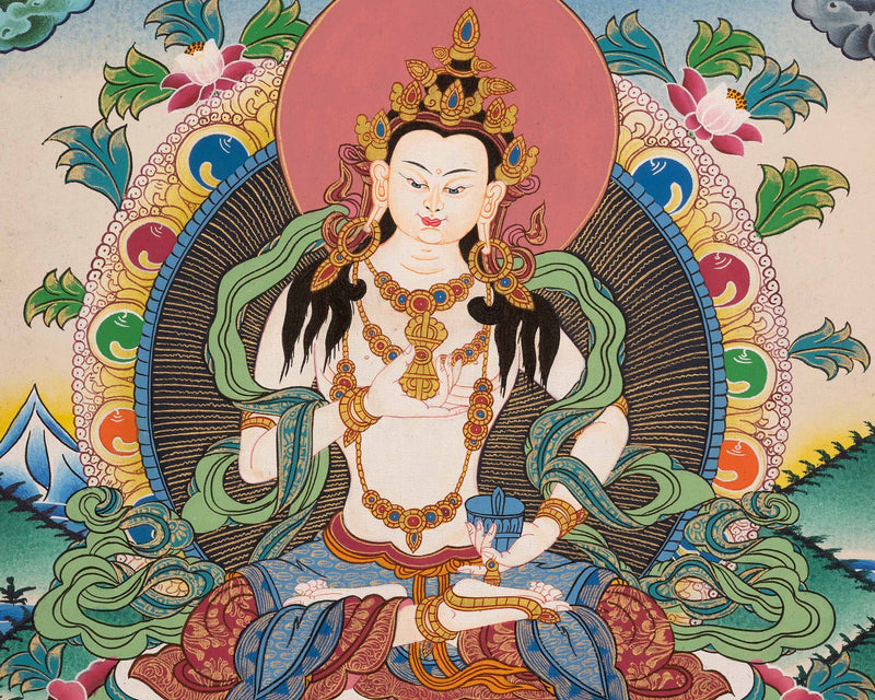 Exquisite Vajrasattva Thangka | Thangka Hand Painted | Vajrayana Buddhism Gifts