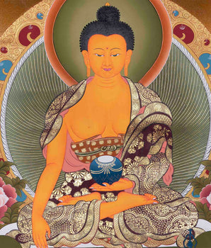 Shakyamuni Buddha Thangka in Fine Quality | Buddhist Art | Spiritual Teacher | Thangka Art | Hand Painted | Home Decor | Tibetan Buddhism