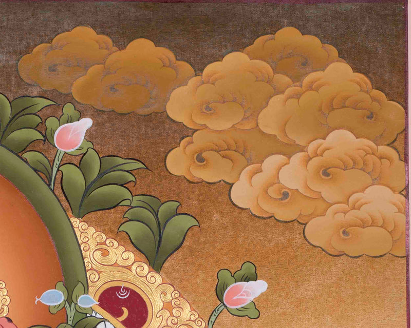 4 Armed Chengrezig Thangka Painting | Yoga And Meditation Home Decor