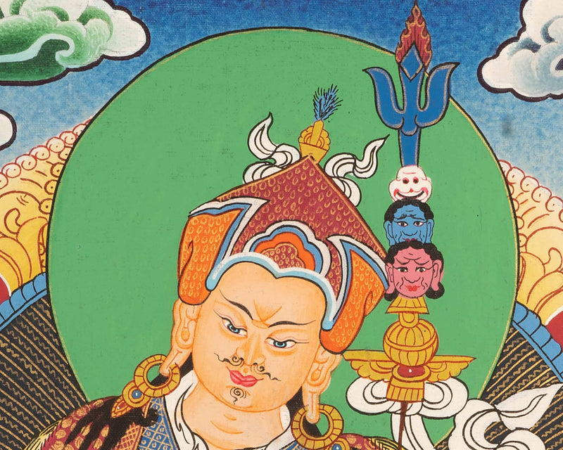 Traditional Hand-Painted Guru Rinpoche Thangka | Guru Padmasambhava Thangka Art