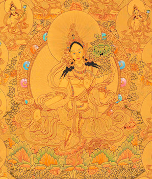 Full 24K Gold Style 21 Green Tara Thangka | Fine Quality | Green Tara Goddess |