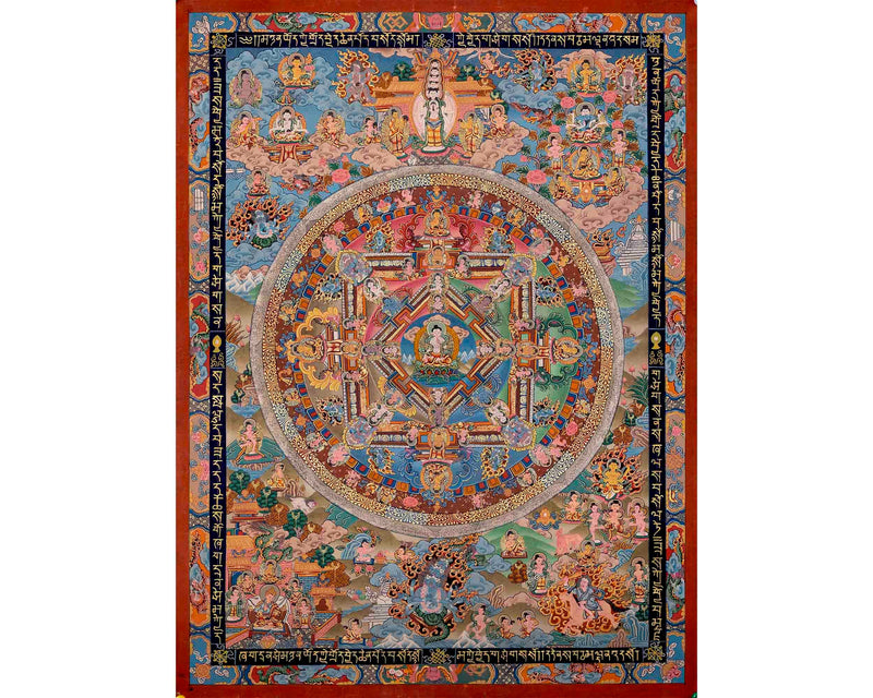 Vairocana Buddha & Shakyamuni Buddha Mandala Thangka | Religious Wall Art