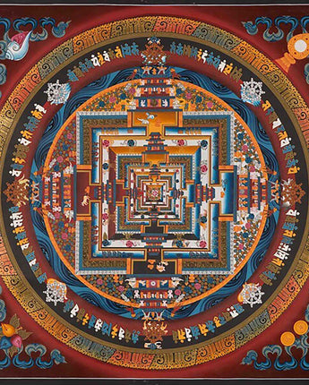 Original Hand Painted Fine Quality Kalchakra Mandala Thangka