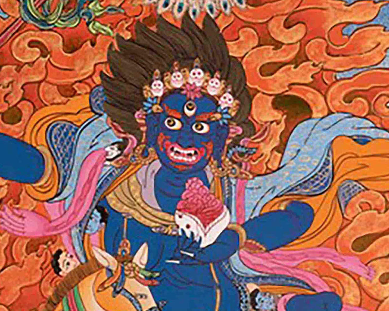 Original Hand-Painted Palden Lhamo Thangka | Feminist Deity Vajrayana Travel Thangka For Practitioner |