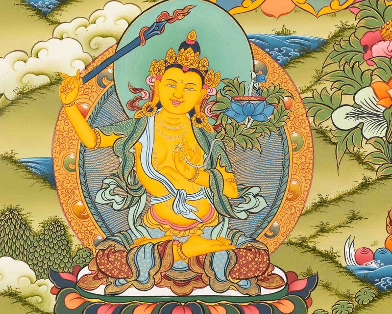 4 Armed Chengrezig Thangka Thangka Art | Bodhisattva Guanyin Chenrezig Painting