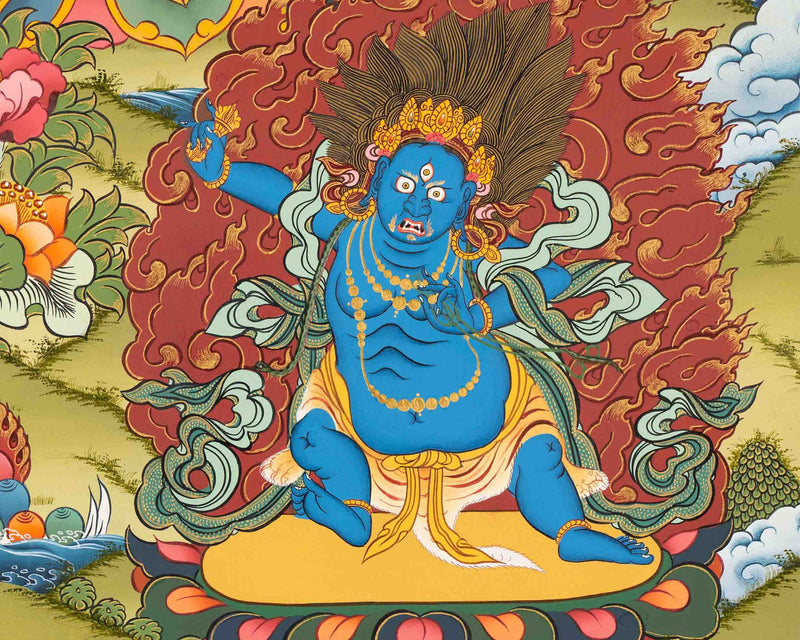 4 Armed Chengrezig Thangka Thangka Art | Bodhisattva Guanyin Chenrezig Painting