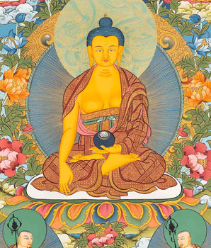 Original Shakyamuni Buddha Thangka | Hand-Painted Tibetan Buddhist Art For Peace