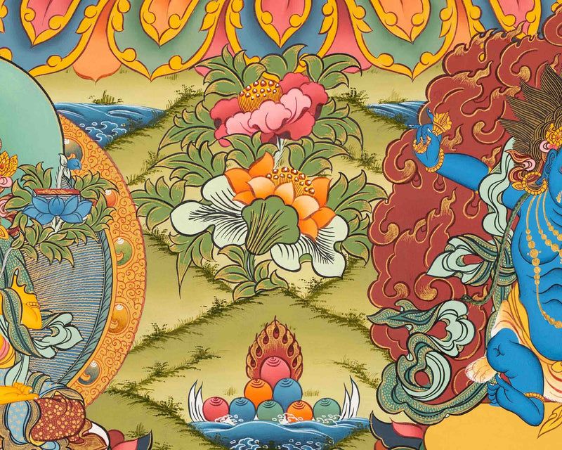 4 Armed Chengrezig Thangka Thangka Art | Bodhisattva Guanyin Chenrezig Painting