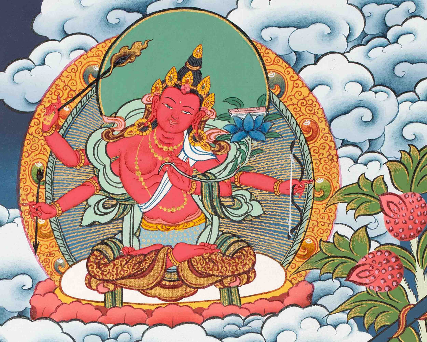 Manjushri Thangka Painting | Original Hand-Painted Bodhisattva Of Wisdom |