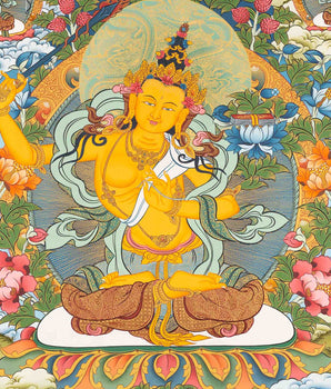 Manjushri Thangka Painting | Original Hand-Painted Bodhisattva Of Wisdom |