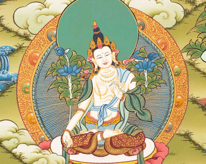 Manjushri Thangka Painting | Original Hand-Painted Bodhisattva Of Wisdom |