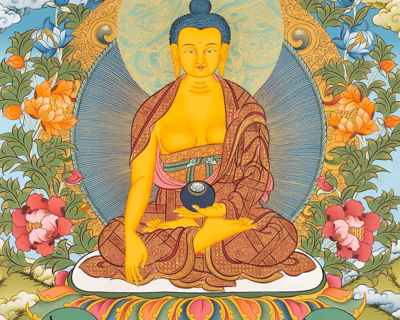 Original Shakyamuni Buddha Thangka | Hand-Painted Tibetan Buddhist Art For Peace