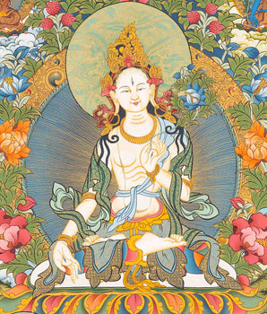 White Tara Thangka Painting | Original Hand-Painted Art