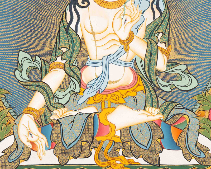 White Tara Thangka Painting | Original Hand-Painted Art