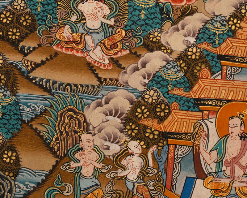 Tibetan Mandala With 1000 Armed Avalokiteshvara | Traditional Wall Hanging Buddhist Painting