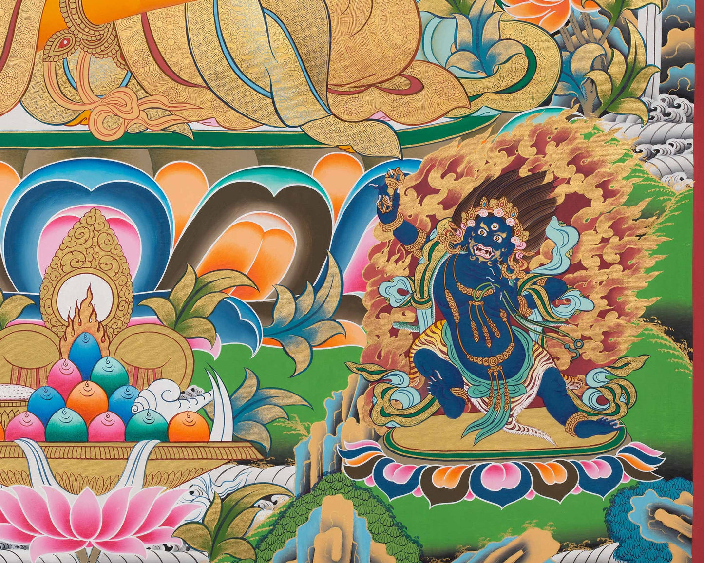 Hand painted Manjushree Thangka with Beautiful Color Combination | Good Luck to House